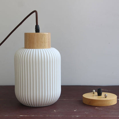 Moderne Wandlamp van Keramiek en Hout – Witte moderne Kleur