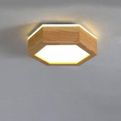 Moderne Houten Japandi LED Plafondlamp – 220V-240V – 1/2/3 Spots