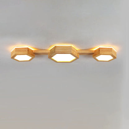 Moderne Houten Japandi LED Plafondlamp – 220V-240V – 1/2/3 Spots
