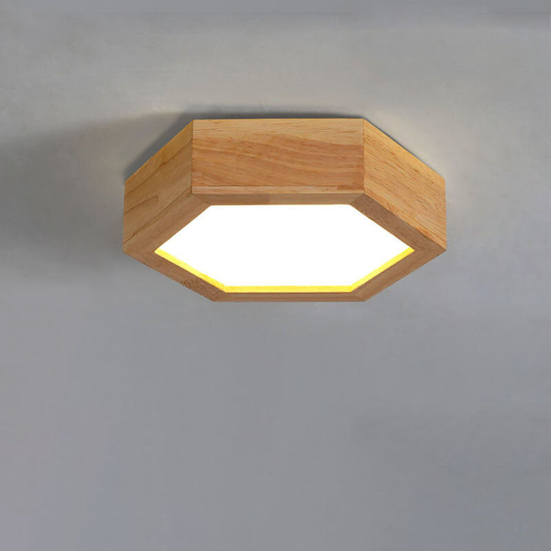 Moderne Houten Japandi LED Plafondlamp – 220V-240V – 1/2/3 Spots