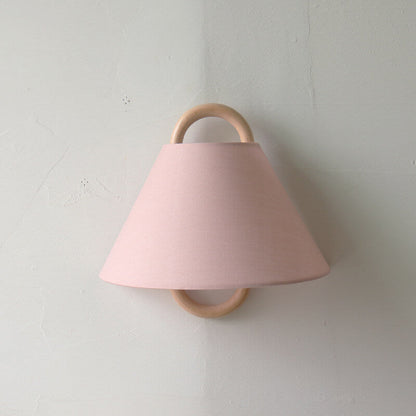 Moderne Houten Wandlamp met Stoffen Kap