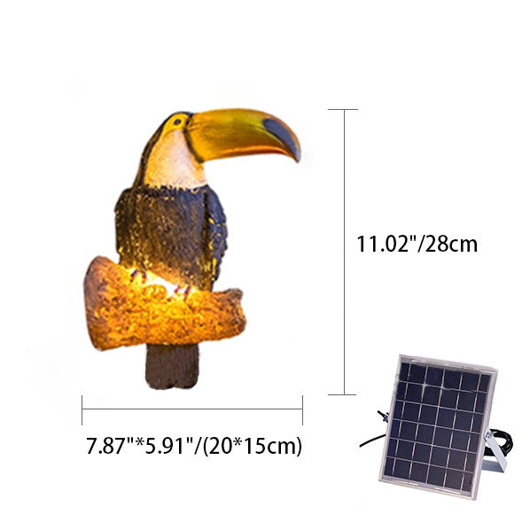 Decoratieve Solar Dierentuinlamp – Uil / Kameleon / Toekan / Wasbeer – 24 V (1 LED)