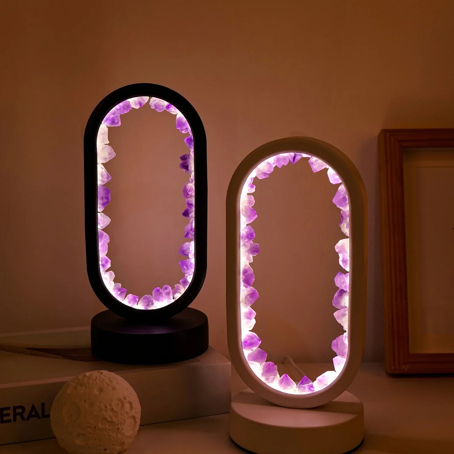 Lagom – Amethist Sereniteit Lamp met Natuurlijke Kristallen
