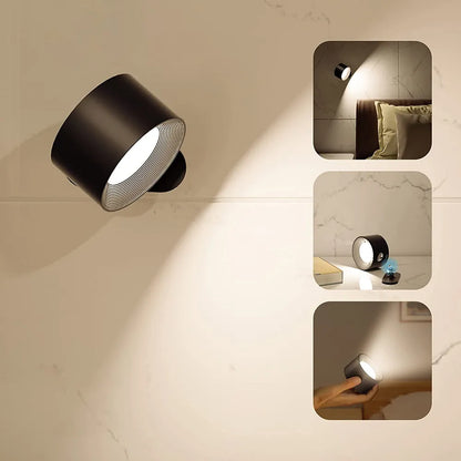 Lumio - Scandinavische draadloze wandlamp met 360° rotatie en dimfunctie