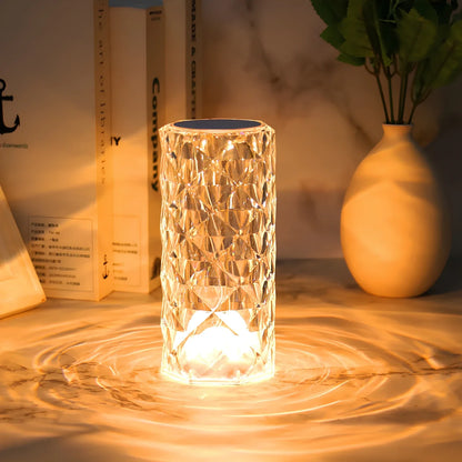 Baso – Sparkling Crystal Touch Tafellamp met Afstandsbediening & 16 Kleuren