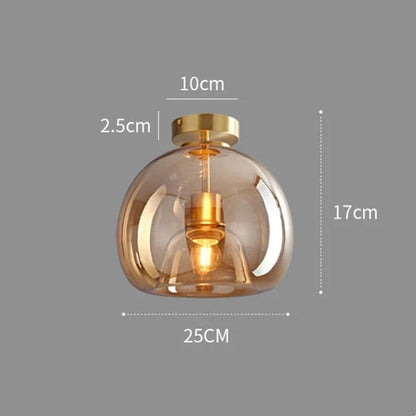 Vörre - Retro Koperen Glas Plafondlamp