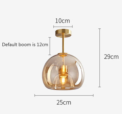 Vörre - Retro Koperen Glas Plafondlamp