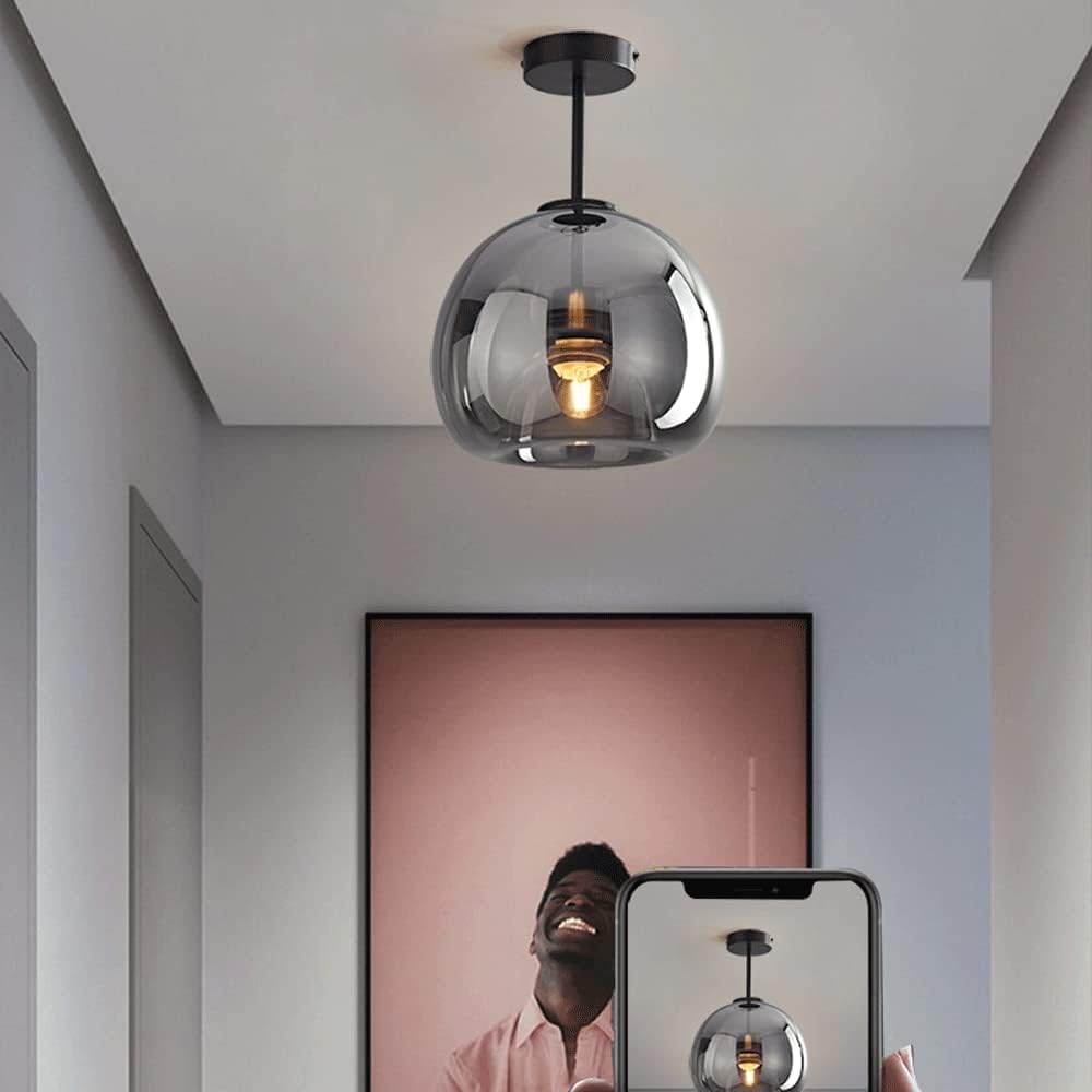 Vörre - Retro Koperen Glas Plafondlamp