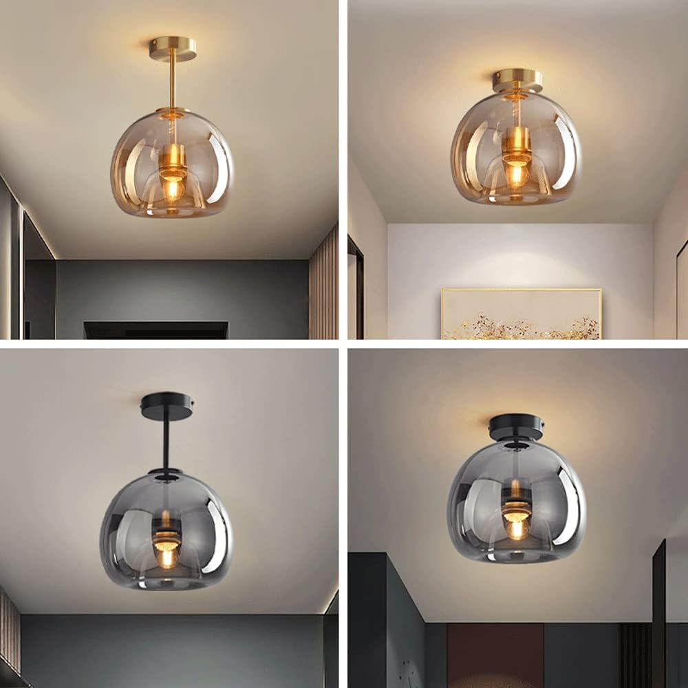 Vörre - Retro Koperen Glas Plafondlamp