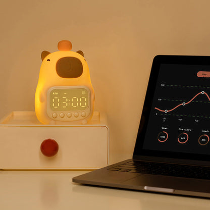 Lumio - Capibara Nachtlamp met Wekker en LED Tap-bediening