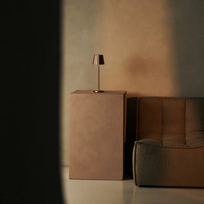 Lumio - Koperen elegante tafellamp oplaadbaar met touch‑dimmer