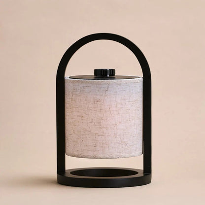 Lumio - Japandi Draadloze houten tafellamp met katoenen kap en touch-dimmer