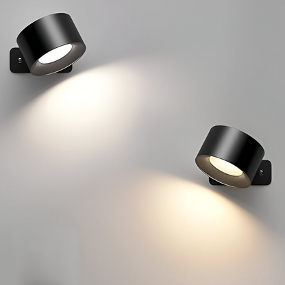 Lumio - Scandinavische draadloze wandlamp met 360° rotatie en dimfunctie