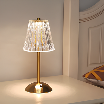 Lumio - Gouden kristallen draadloze tafellamp met touch-dimming