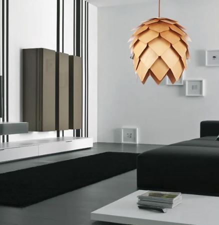 Skandira – Kristal & Eikenhouten Hanglamp met Verstelbare Kabel
