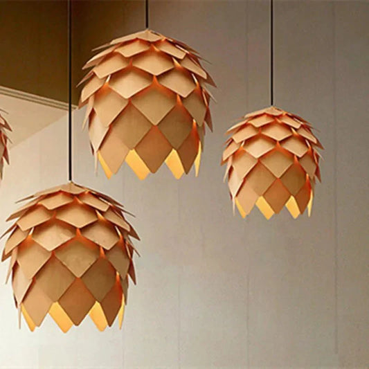 Skandira – Kristal & Eikenhouten Hanglamp met Verstelbare Kabel