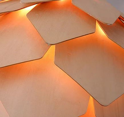 Skandira – Kristal & Eikenhouten Hanglamp met Verstelbare Kabel