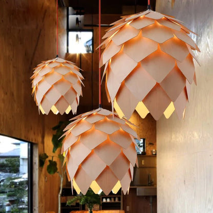 Skandira – Kristal & Eikenhouten Hanglamp met Verstelbare Kabel