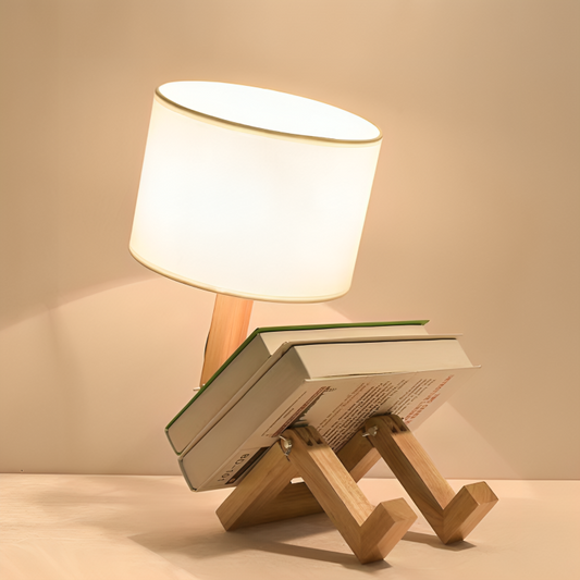 Högge - Scandinavische Tafellamp met Boekenplank