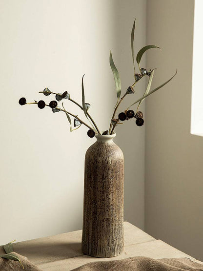 Japandi Dark Ceramic Vases