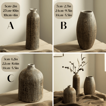 Japandi Dark Ceramic Vases