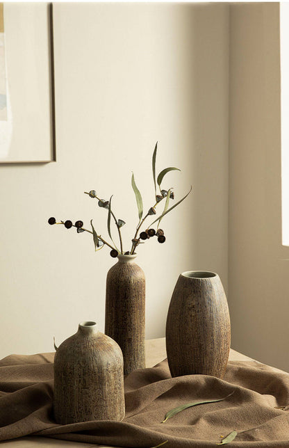 Japandi Dark Ceramic Vases