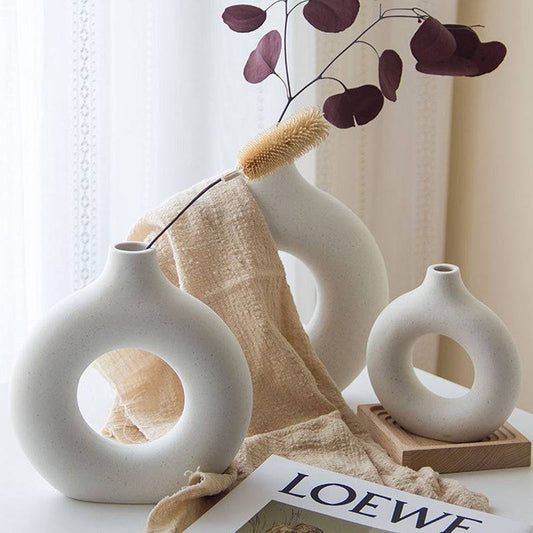 Lumio – Japandi Ronde Keramische Vaas Minimalistisch Design