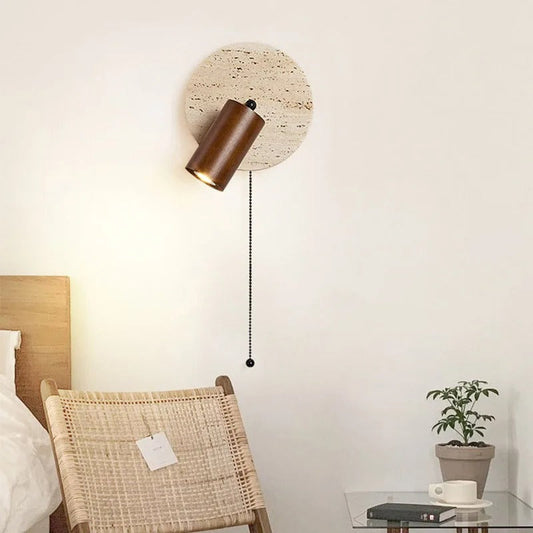 Lumio - Luxe Travertijn Wandlamp Draaibaar met LED Sfeerverlichting