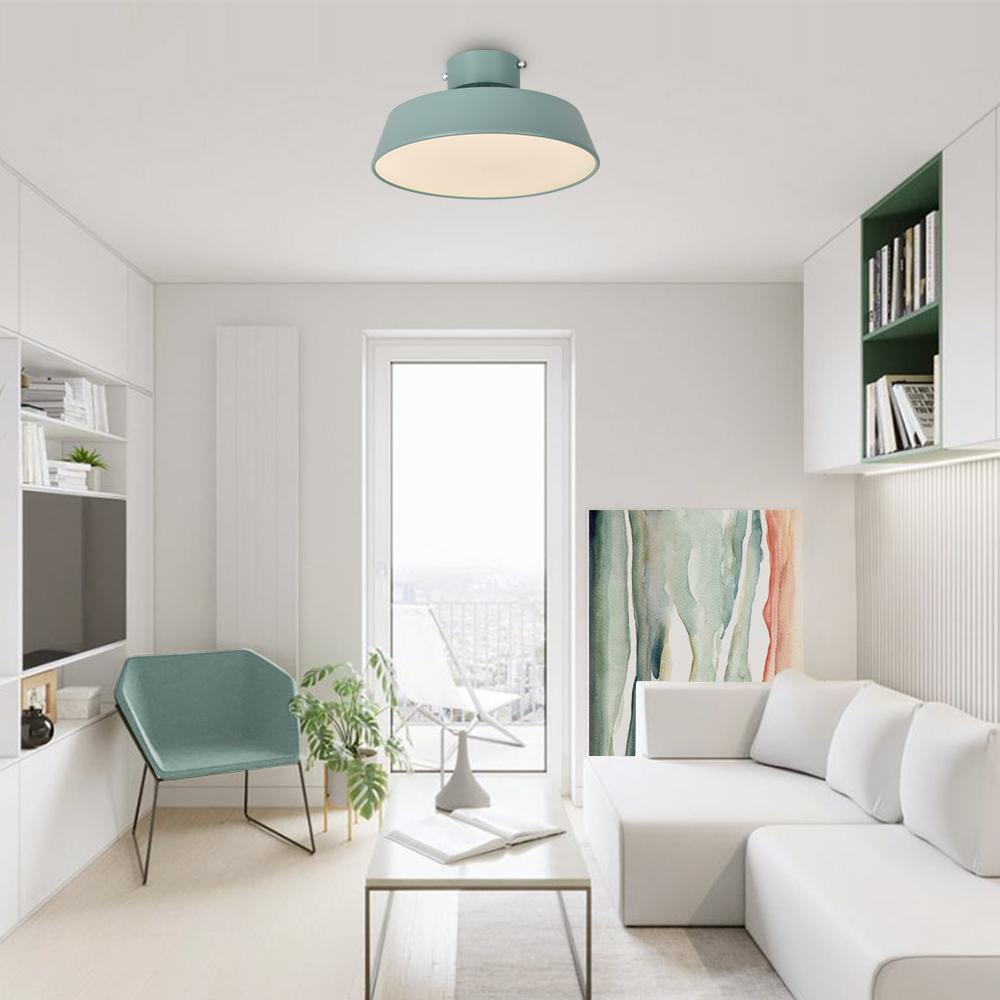 Fjërgge – Scandinavische LED Plafondlamp met Acryl Kap (Groen/Blauw, 3000K Warm Wit)